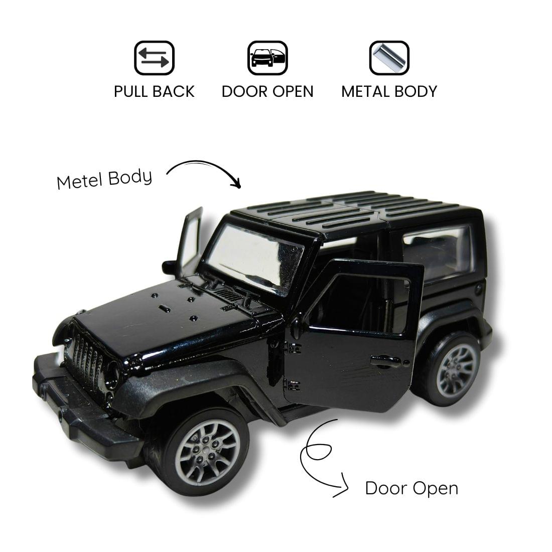 black die cast suv mahindra thar toy jeep for kids & collectors