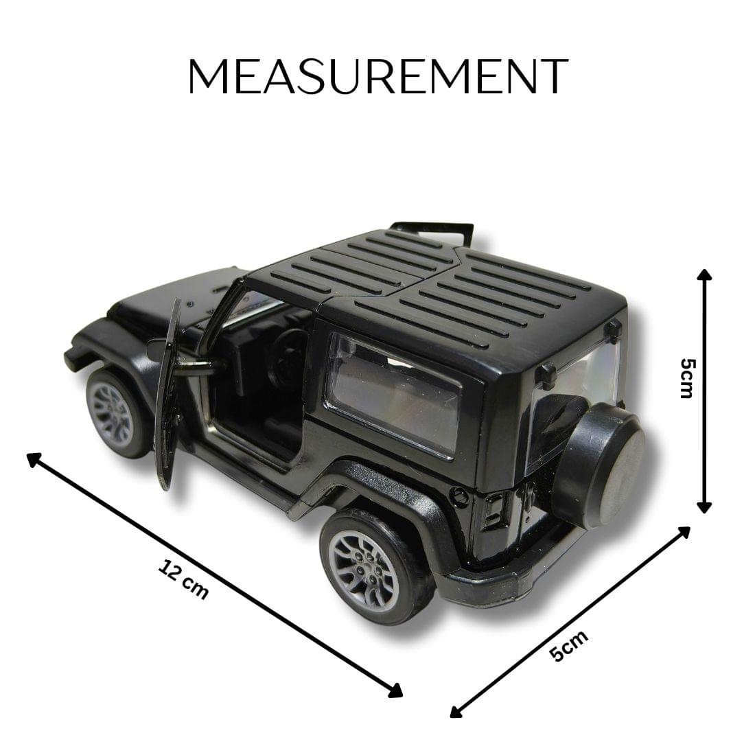 die cast black mahindra thar suv toy car – 1:32 scale