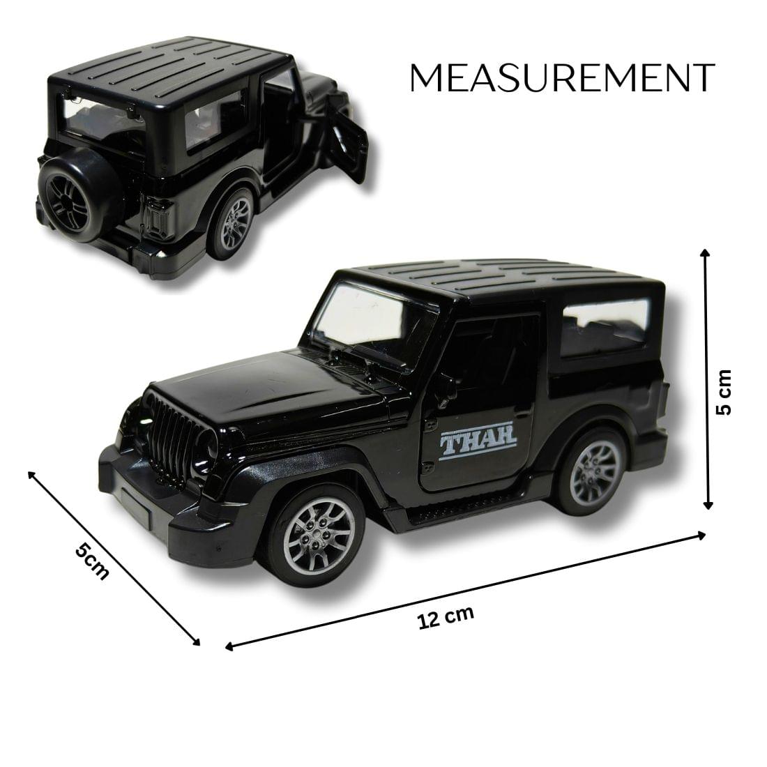 die cast black mahindra thar suv toy car – 1:32 scale