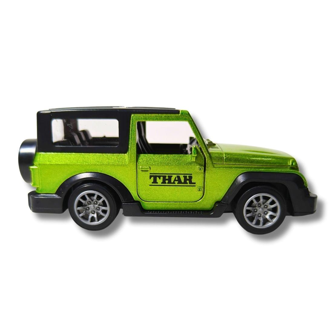 green die cast mahindra thar toy car – 1:32 scale model