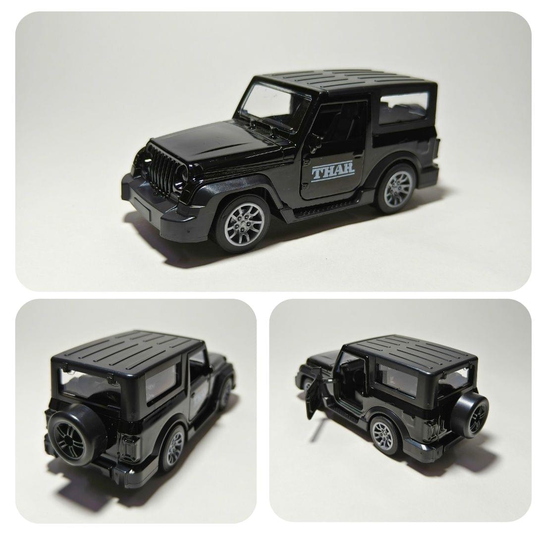 black mahindra thar die cast toy car – metal collectible model